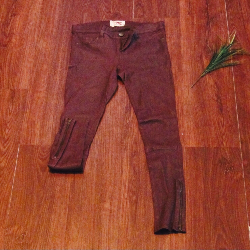 Burgundy Leather Pants